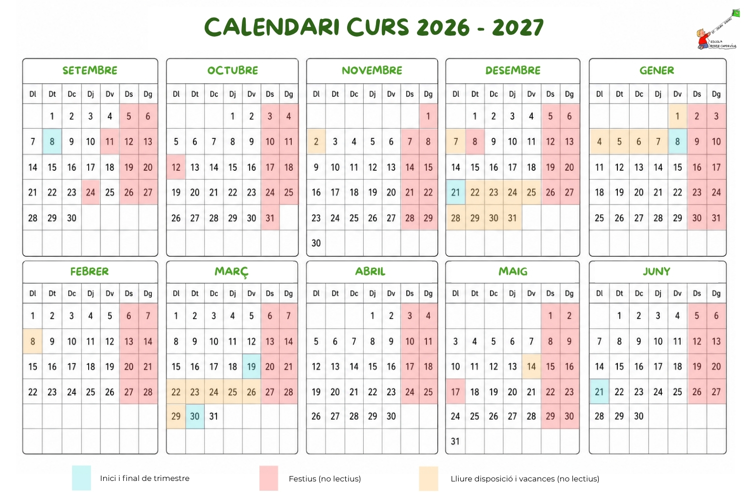 Calendari escolar 2021-22